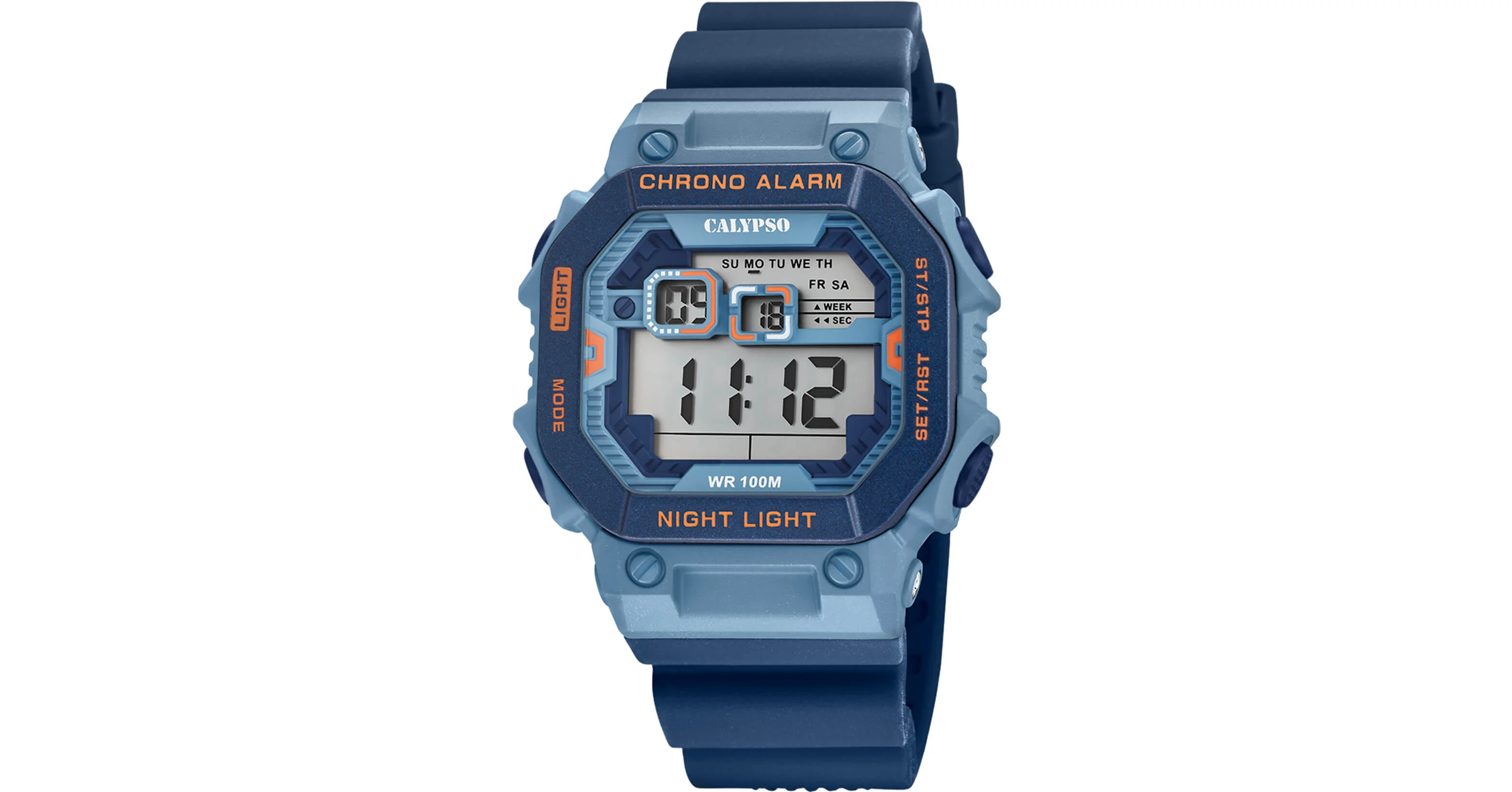 Calypso Digitale K5836/1 – Orologio Uomo Digitale 10 ATM, Cronometro, Allarme, Timer, Cinturino In Gomma – Collezione Flash Time